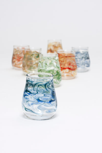 Handblown Stemless Wine Glasses In Many Colors