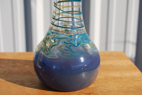 Handblown Glass Oil Cruet Powder Blue