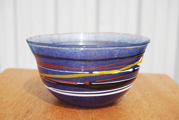 Handblown Blue Glass Bowl
