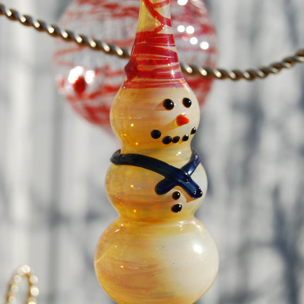 Glass Snowman Ornament