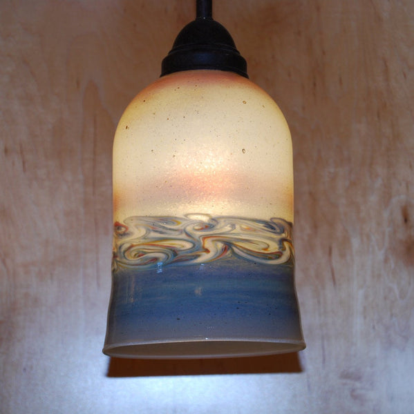 Hand Blown Glass Ocean Vibe Pendant Shade