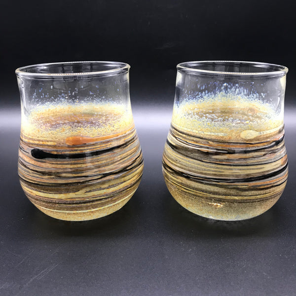 Stemless wine glass in Agate Pattern