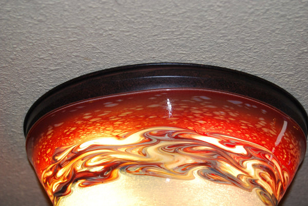 Handblown Glass Flush Mount Light