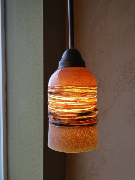 Handblown Glass Pendant Light Agate Pattern