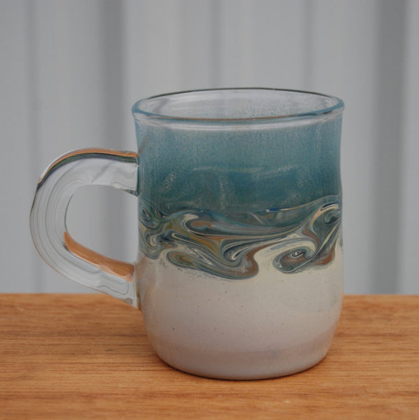 Handblown Aqua Glass Mug or Tea Cup